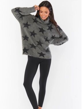 Show Me Your MuMu Gray Star Turtleneck Sweater